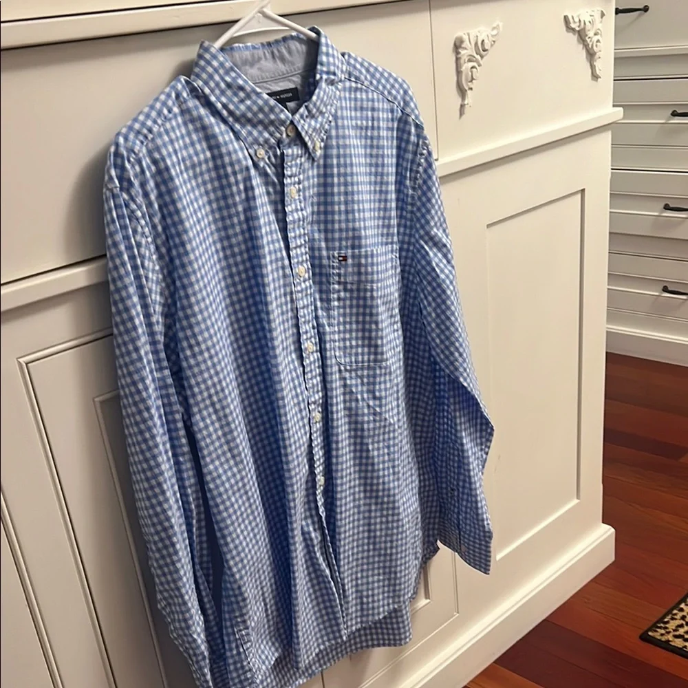 Tommy Hilfiger Blue Casual Button Down Shirt - Picture 4 of 5